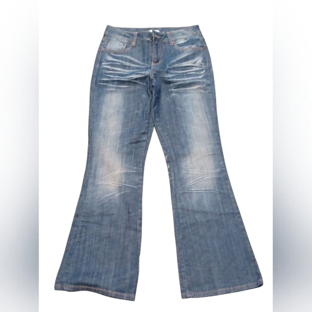 Fashion Bug Blue Flare Denim with Vintage Faded Look